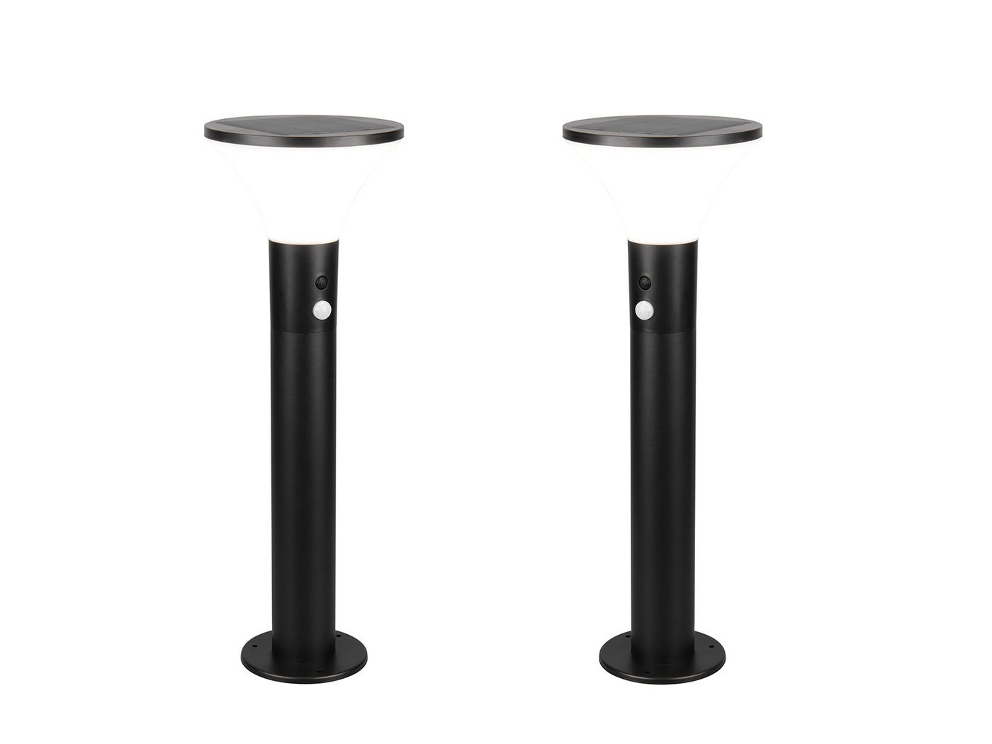 Reality Leuchten LED Pollerleuchte, Bewegungsmelder, LED fest integriert, Neutralweiß, 2er SET Hybrid Außen Wegbeleuchtung mit Strom und Solar, Höhe 50cm Reality Leuchten LED Pollerleuchte, Bewegungsmelder, LED fest integriert, Neutralweiß, 2er SET Hybrid Außen Wegbeleuchtung mit Strom und Solar, Höhe 50cm von Reality Leuchten