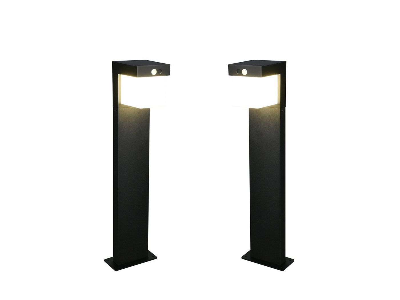 Reality Leuchten LED Pollerleuchte, Bewegungsmelder, LED fest integriert, Neutralweiß, 2er SET Hybrid Außen Wegbeleuchtung mit Strom und Solar, Höhe 50cm Reality Leuchten LED Pollerleuchte, Bewegungsmelder, LED fest integriert, Neutralweiß, 2er SET Hybrid Außen Wegbeleuchtung mit Strom und Solar, Höhe 50cm von Reality Leuchten