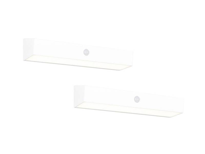 Reality Leuchten LED Solarleuchte, Bewegungsmelder, LED fest integriert, Neutralweiß, 2er SET Solar Außen Wand-Leuchten, Akku auch per USB aufladbar B: 30cm von Reality Leuchten