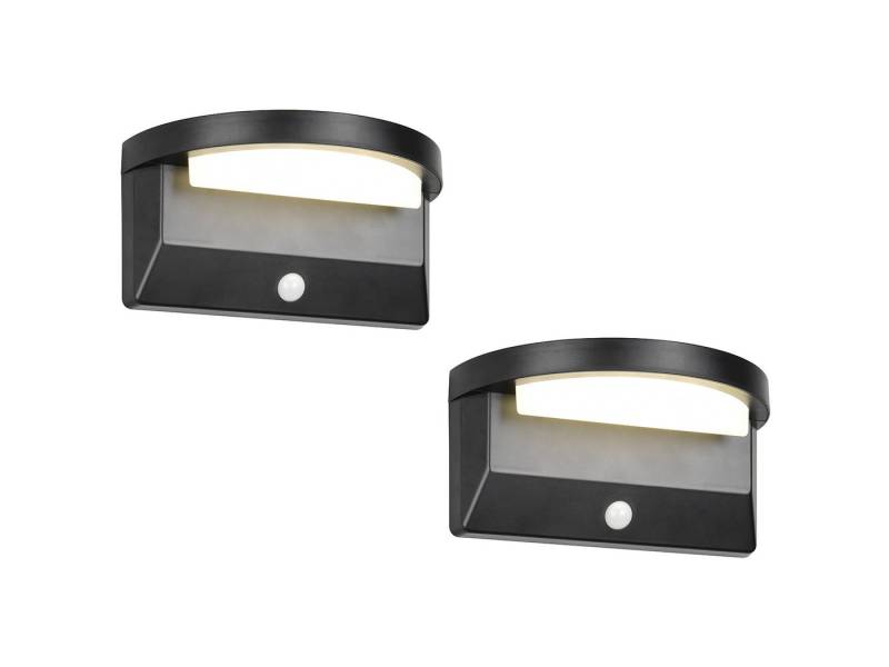 Reality Leuchten LED Solarleuchte, Bewegungsmelder, LED fest integriert, Neutralweiß, 2er SET Wand Außen-Leuchten mit Solar, Akku auch per USB aufladbar von Reality Leuchten
