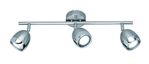 Reality Leuchten LED Spot, 3x GU10 3 W 230 lm 3000 K, 45 cm, nickel matt/chrom R82103107 von RL LIVE YOUR LIGHT