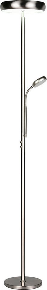 Reality Leuchten LED Stehlampe PALERMO, LED Stehleuchte mit Fernbedienung, 27,5W 2000 Lumen CCT, CCT - über Fernbedienung, Dimmfunktion, Lesearm, Memoryfunktion, getrennt schaltbar, LED fest integriert, warmweiß - kaltweiß, dimmbar, Lichtfarbe einstellbar 3000-6000K warm-/kaltweiß, Höhe 183 cm von Reality Leuchten