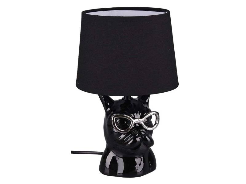 Reality Leuchten LED Tischleuchte, LED wechselbar, Warmweiß, klein-e Hundelampe ausgefallene Tierlampe Fensterbank Schwarz, H 29cm von Reality Leuchten