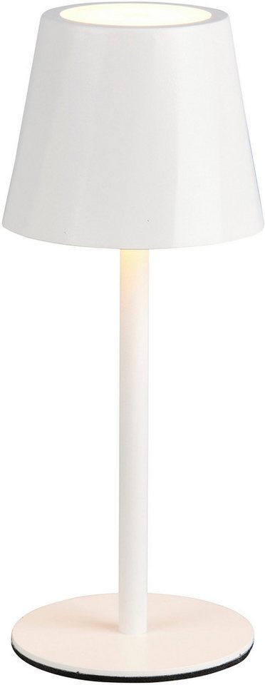 Reality Leuchten LED Tischleuchte DIAZ, Outdoor Akku Tischlampe Höhe 21 cm Ø 8,5 cm, IP44, Touchdimmer, Dimmfunktion, USB-Ladefunktion, mehrere Helligkeitsstufen, LED fest integriert, Farbwechsler, warmweiß - kaltweiß, CCT Lichtfarbe einstellbar 2700-6500K, 160 Lumen, 1,6W, USB Anschluss von Reality Leuchten