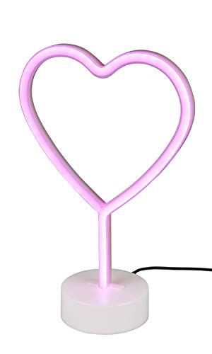 Reality Leuchten LED Tischleuchte Heart R55210101, Fuß Kunststoff weiß, inkl. 1.8 Watt LED rot von RL LIVE YOUR LIGHT