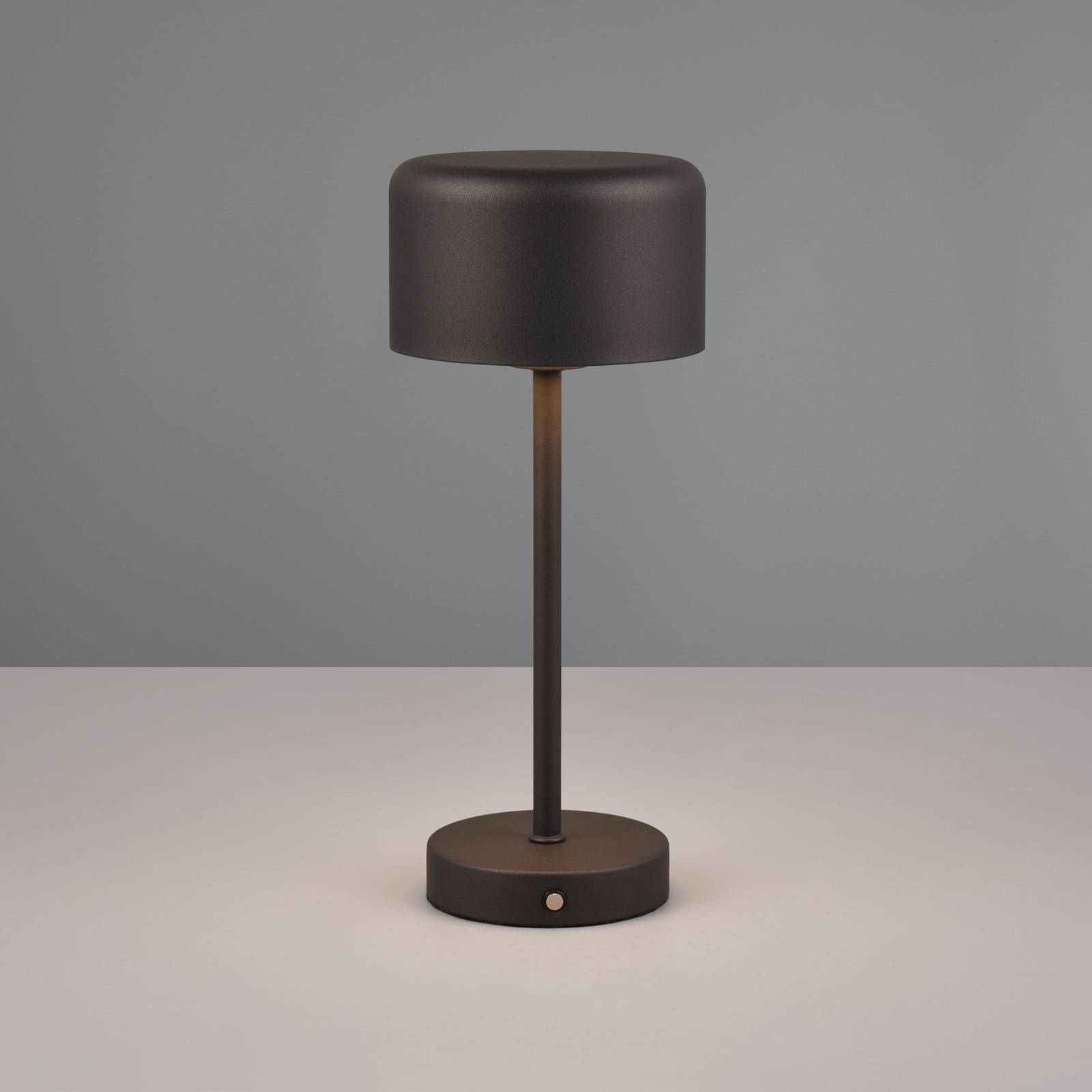 LED-Akku-Tischleuchte Jeff, schwarz matt, Höhe 30 cm, Metall von Reality Leuchten