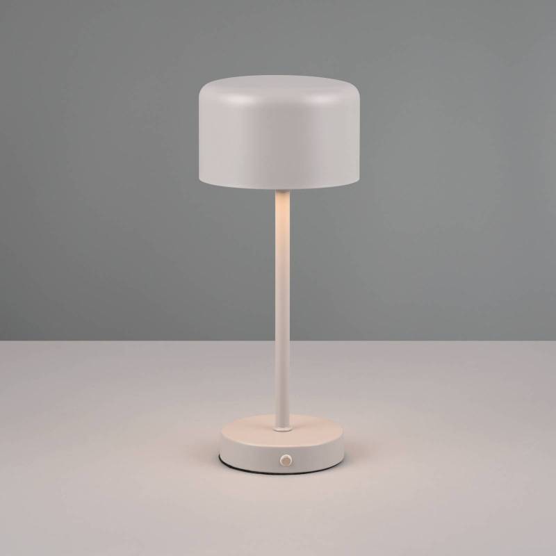 LED-Akku-Tischleuchte Jeff, grau, Höhe 30 cm, Metall von Reality Leuchten