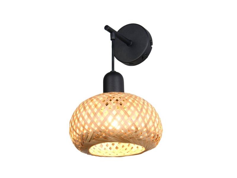 Reality Leuchten LED Wandleuchte, Dimmfunktion, LED wechselbar, über Schalter in 3 Stufen dimmbar, warmweiß, innen gemütliche Korb-lampe mit Lampenschirm geflochten, Höhe 30cm von Reality Leuchten