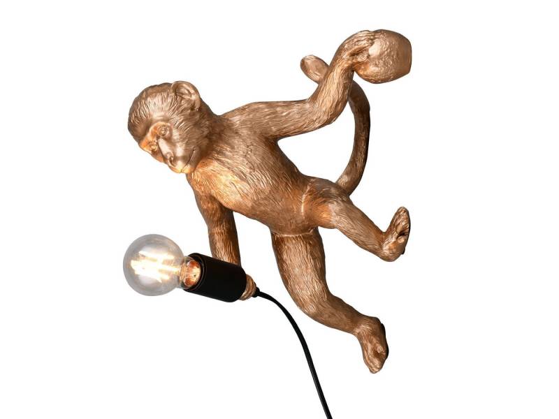 Reality Leuchten LED Wandleuchte, Dimmfunktion, LED wechselbar, warmweiß, Wandlampe innen mit Kabel & Stecker ausgefallen Affenlampe, H: 36,5cm von Reality Leuchten