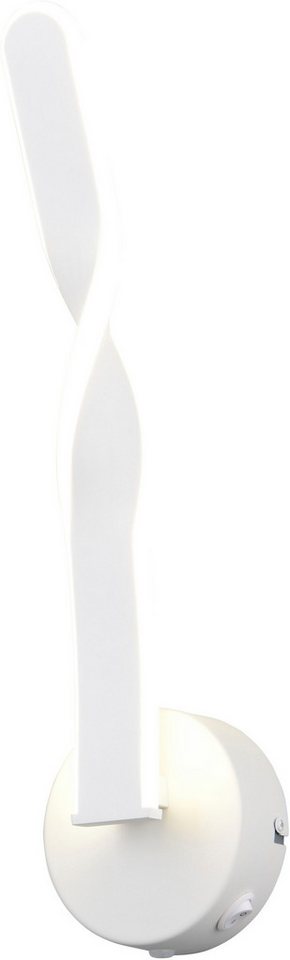 Reality Leuchten LED Wandleuchte GINKO, LED Wandlampe mit Schalter, 11W 1250 Lumen 4000K kaltweiß, Ein-/Ausschalter, LED fest integriert, Kaltweiß, On/Off Kippschalter, elegant geschwungene LED Elemente Höhe 45,5cm von Reality Leuchten