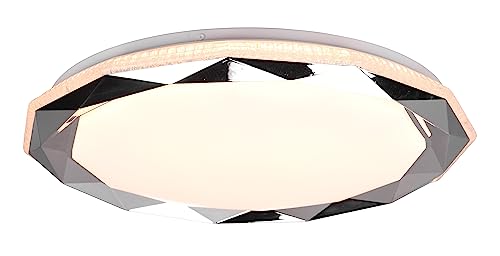 Reality Leuchten LED WiZ Deckenleuchte Ando R65101006, Kunststoff weiß/chromfarbig, inkl. 22 Watt LED, Fernbedienung, Dimmer, Farbwechsel, Nachtlicht von RL LIVE YOUR LIGHT