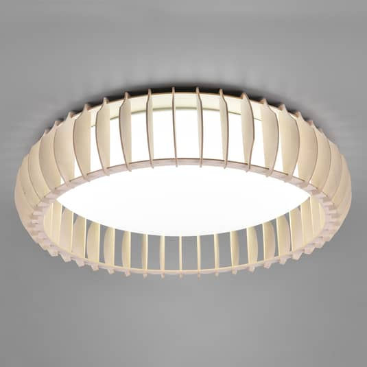 Reality Leuchten Led Deckenleuchte Deckenlampe Lampe Monte Cct ø 60 Cm Holz Hell B-Ware von Reality Leuchten