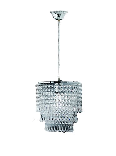 Reality Leuchten Pendelleuchte Orient R1147-06, Metall Chorm, Behang Acryl klar, exkl. 1x E27, Chrom von RL LIVE YOUR LIGHT