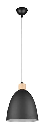 Reality Leuchten Pendelleuchte Jagger R30681032, Metall Schwarz matt, exklusiv 1x E27 von RL LIVE YOUR LIGHT