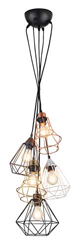 Reality Leuchten Pendelleuchte Meike R30725017, Metall multicolor, exkl. 5x E27 von RL LIVE YOUR LIGHT