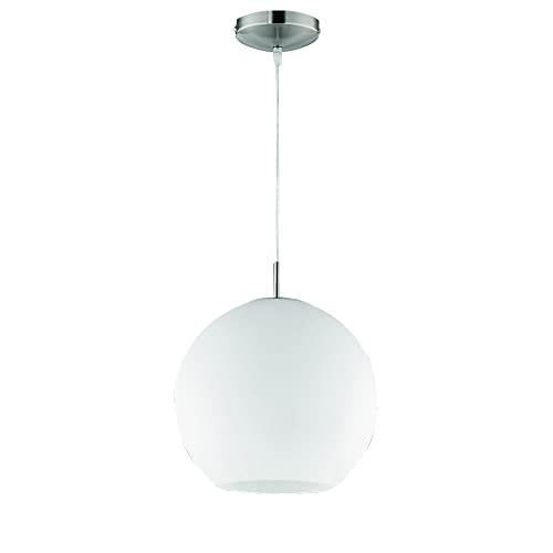Reality Leuchten Pendelleuchte Pendellampe in nickel matt, Glas opal weiß, 1x E27 maximal 60 W ohne Leuchmittel, Durchmesser 30 cm, Anhängung maximal 150 cm R30153007 Reality Leuchten Pendelleuchte Pendellampe in nickel matt, Glas opal weiß, 1x E27 maximal 60 W ohne Leuchmittel, Durchmesser 30 cm, Anhängung maximal 150 cm R30153007 von RL LIVE YOUR LIGHT