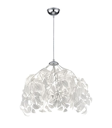 Reality Leuchten Pendelleuchte Leavy R10461901, Metall Nickel matt, Schirm Kunststoff weiß, 1 x E27, 38 x 38 x 150 cm Reality Leuchten Pendelleuchte Leavy R10461901, Metall Nickel matt, Schirm Kunststoff weiß, 1 x E27, 38 x 38 x 150 cm von RL LIVE YOUR LIGHT