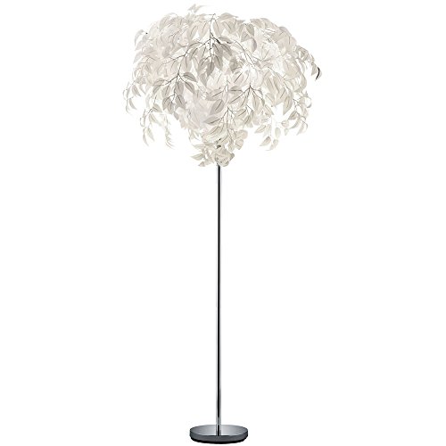 Reality Leuchten RL LIVE YOUR LIGHT Stehleuchte Leavy R40463001, Metall Nickel matt, Schirm Kunststoff weiß, 70 x 70 x 180 cm von RL LIVE YOUR LIGHT