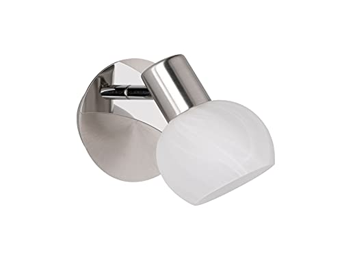 Reality Leuchten Wandspot Antibes R80171007, Metall Nickel matt/Chrom, Glas alabasterfarbig weiß, exkl. 1x E14 Reality Leuchten Wandspot Antibes R80171007, Metall Nickel matt/Chrom, Glas alabasterfarbig weiß, exkl. 1x E14 von RL LIVE YOUR LIGHT