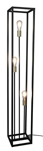 Reality Leuchten Stehleuchte Vito R40193032, Metall Schwarz matt, exklusiv 3x E27 von RL LIVE YOUR LIGHT