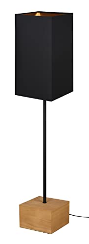Reality Leuchten Stehleuchte Woody R40171080, Metall Schwarz matt, Fuß Holz, Stoffschirm schwarz/goldfarbig, exkl. 1x E27 Reality Leuchten Stehleuchte Woody R40171080, Metall Schwarz matt, Fuß Holz, Stoffschirm schwarz/goldfarbig, exkl. 1x E27 von RL LIVE YOUR LIGHT
