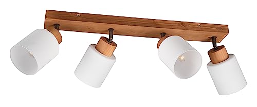 Reality Leuchten Strahler Assam R81114030, Holz naturbelassen, Glas weiß, exkl. 4x E14 Reality Leuchten Strahler Assam R81114030, Holz naturbelassen, Glas weiß, exkl. 4x E14 von RL LIVE YOUR LIGHT