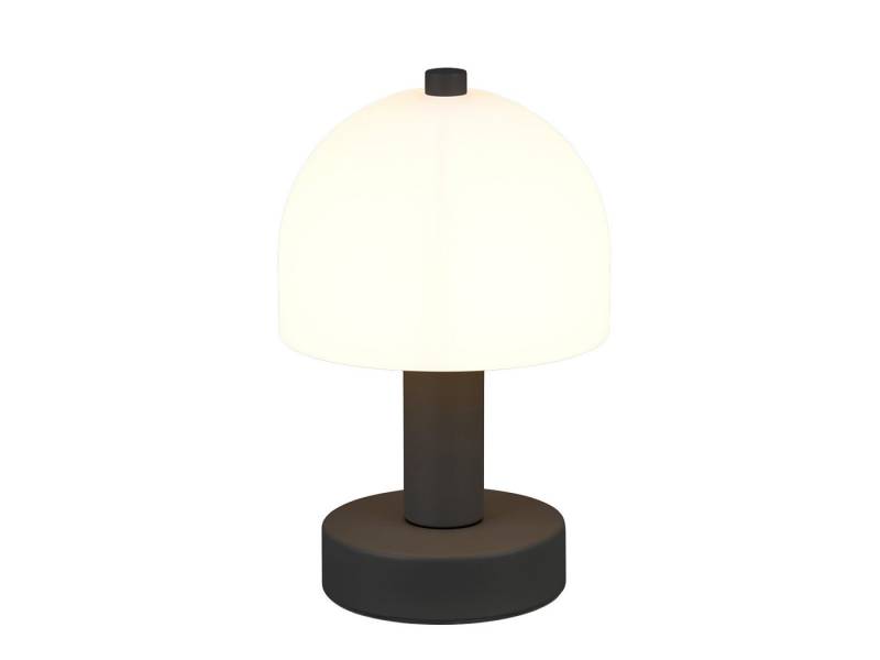 Reality Leuchten Tischleuchte, ohne Leuchtmittel, kleine Pilz-Lampe Schwarz mit Lampenschirm in Pilzform aus Glas H:19cm von Reality Leuchten