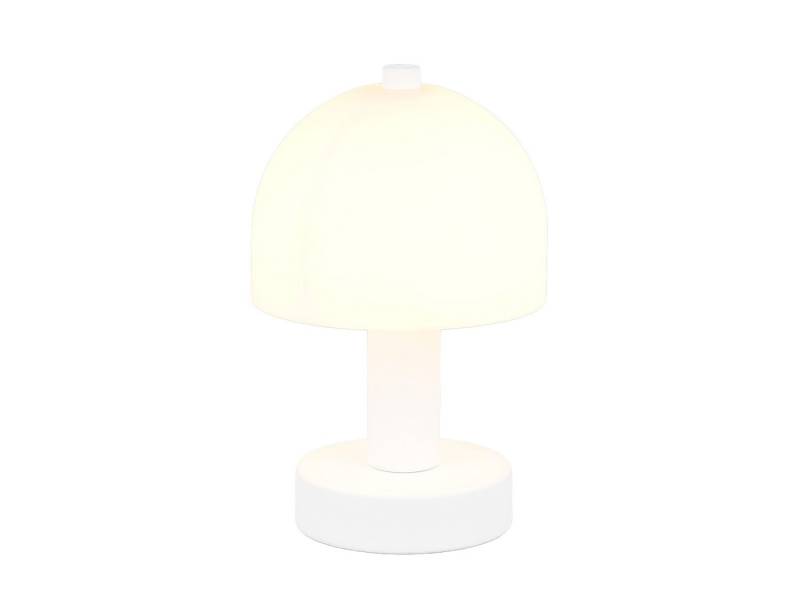 Reality Leuchten Tischleuchte, ohne Leuchtmittel, kleine Pilz-Lampe Weiß mit Lampenschirm in Pilzform aus Glas H:19cm von Reality Leuchten