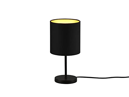 Reality Leuchten Tischleuchte Jerry R50491080, Metall Schwarz matt, Stoffschirm schwarz/goldfarbig, exkl. 1x E14 Reality Leuchten Tischleuchte Jerry R50491080, Metall Schwarz matt, Stoffschirm schwarz/goldfarbig, exkl. 1x E14 von RL LIVE YOUR LIGHT