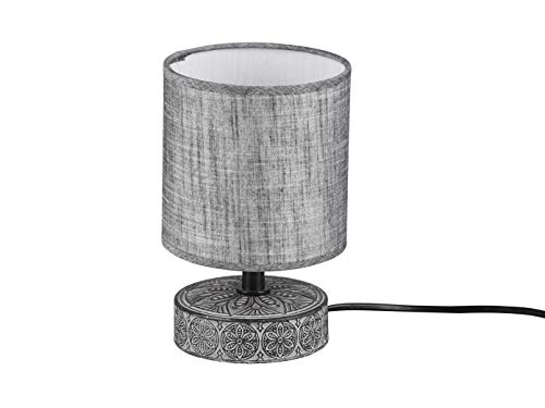 Reality Leuchten Tischleuchte Marie R50980111, Keramik Grau, Stoffschirm Grau, exkl. 1x E14 von RL LIVE YOUR LIGHT