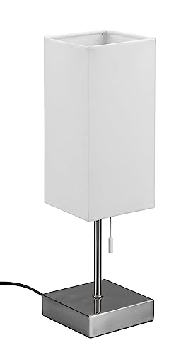 Reality Leuchten Tischleuchte Ole R51061007, Metall Nickel matt, Schirm Stoff Weiß, exkl. 1x E27, USB A & C Buchse Reality Leuchten Tischleuchte Ole R51061007, Metall Nickel matt, Schirm Stoff Weiß, exkl. 1x E27, USB A & C Buchse von RL LIVE YOUR LIGHT