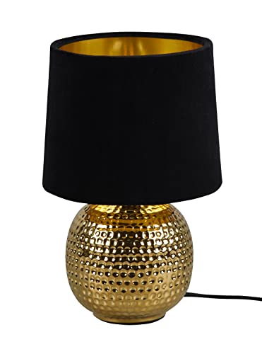 Reality Leuchten Tischleuchte Sophia R50821002, Fuß Keramik goldfarbig, Samtschirm schwarz/goldfarbig, exkl. 1x E14 Reality Leuchten Tischleuchte Sophia R50821002, Fuß Keramik goldfarbig, Samtschirm schwarz/goldfarbig, exkl. 1x E14 von RL LIVE YOUR LIGHT