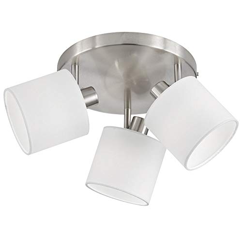 Reality Leuchten Tommy R80333901 Spotbalken, Nickel Matt, Stoffschirm Weiß von RL LIVE YOUR LIGHT