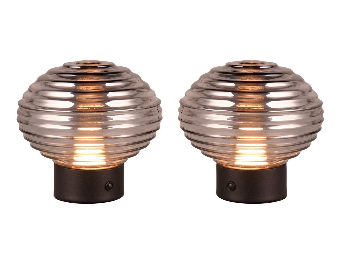 Reality Leuchten USB-Tischleuchte, 2er SET ohne Strom-kabel, Akku kabellos Rauchglas Lampenschirm H: 14cm Reality Leuchten USB-Tischleuchte, 2er SET ohne Strom-kabel, Akku kabellos Rauchglas Lampenschirm H: 14cm von Reality Leuchten