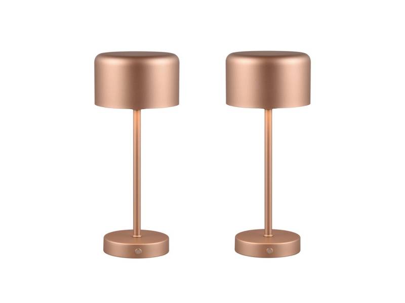 Reality Leuchten USB-Tischleuchte, 2er SET ohne Strom-kabel kabellos-e Akku Nacht-tischlampe 30cm dimmbar von Reality Leuchten