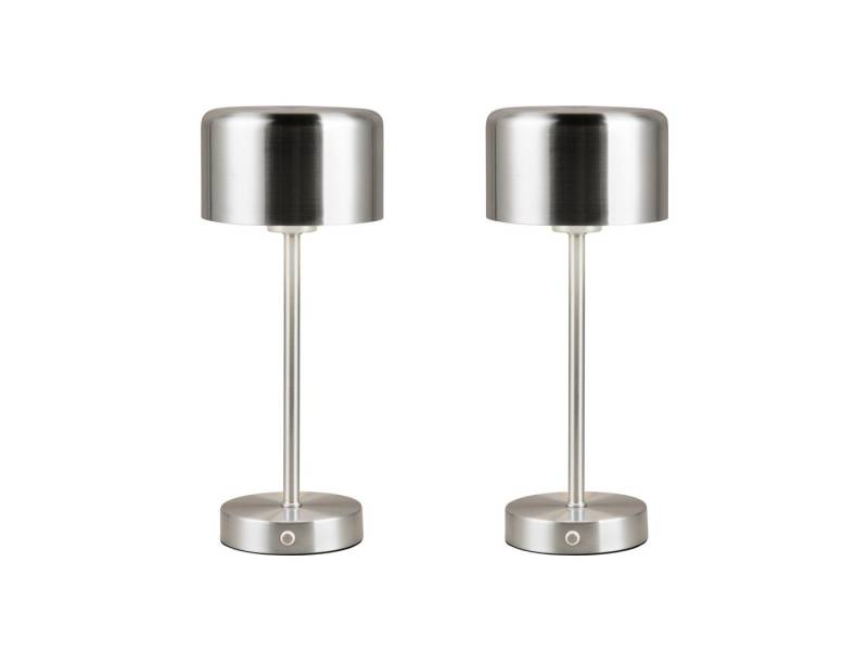 Reality Leuchten USB-Tischleuchte, 2er SET ohne Strom-kabel kabellos-e Akku Nacht-tischlampe 30cm dimmbar von Reality Leuchten