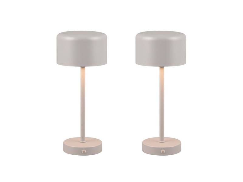 Reality Leuchten USB-Tischleuchte, 2er SET ohne Strom-kabel kabellos-e Akku Nacht-tischlampe 30cm dimmbar von Reality Leuchten