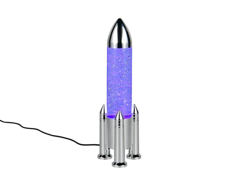Reality Leuchten USB-Tischleuchte mit RGB Farbwechsel, Höhe 33cm, Raketenlampe mit Glitzer Deko Lampe coole Tischlampe Jugendzimmer von Reality Leuchten