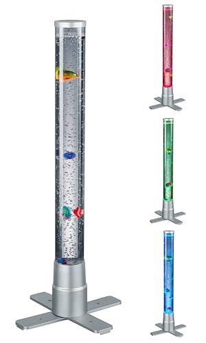 Reality Leuchten RL LIVE YOUR LIGHT Wassersäule Motion R50711187, Kunststoff titanfarbig, inkl. 2.4 Watt RGB LED mit Farbwechsel, inkl. 3 Deko-Fische von RL LIVE YOUR LIGHT