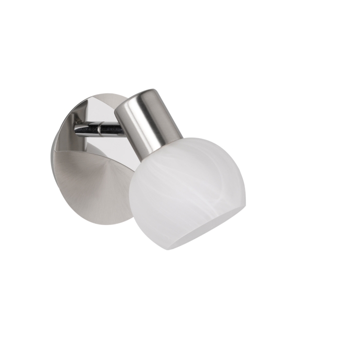 Reality Strahler ANTIBES 1-flammig in Farbe Nickel matt, Glas alabasterfarbig Reality Strahler ANTIBES 1-flammig in Farbe Nickel matt, Glas alabasterfarbig von Reality Leuchten