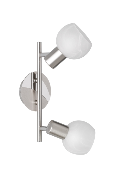 Reality Strahler ANTIBES 2-flammig in Farbe Nickel matt, Glas alabasterfarbig Reality Strahler ANTIBES 2-flammig in Farbe Nickel matt, Glas alabasterfarbig von Reality Leuchten