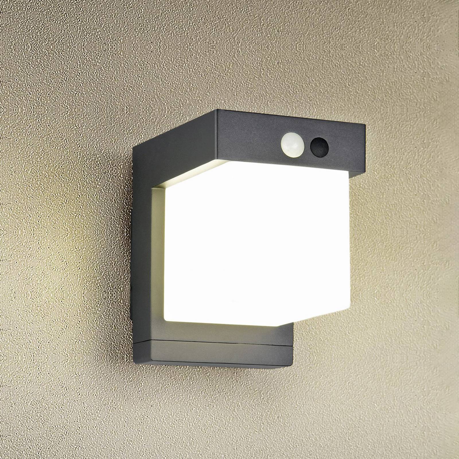 Solar-Wandleuchte Colombo, schwarz matt, Höhe 14 cm, Sensor Solar-Wandleuchte Colombo, schwarz matt, Höhe 14 cm, Sensor von Reality Leuchten