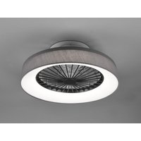 Deckenleuchte mit Ventilator farsund Fernbedienung Nachtlicht, Stoff grau ø 47cm von Reality