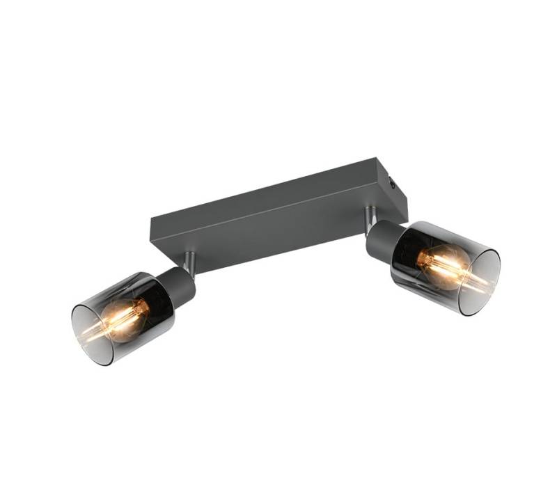 Reality Deckenstrahler 2er Spot Cadiz E14  schwarz Metall Glas von Reality