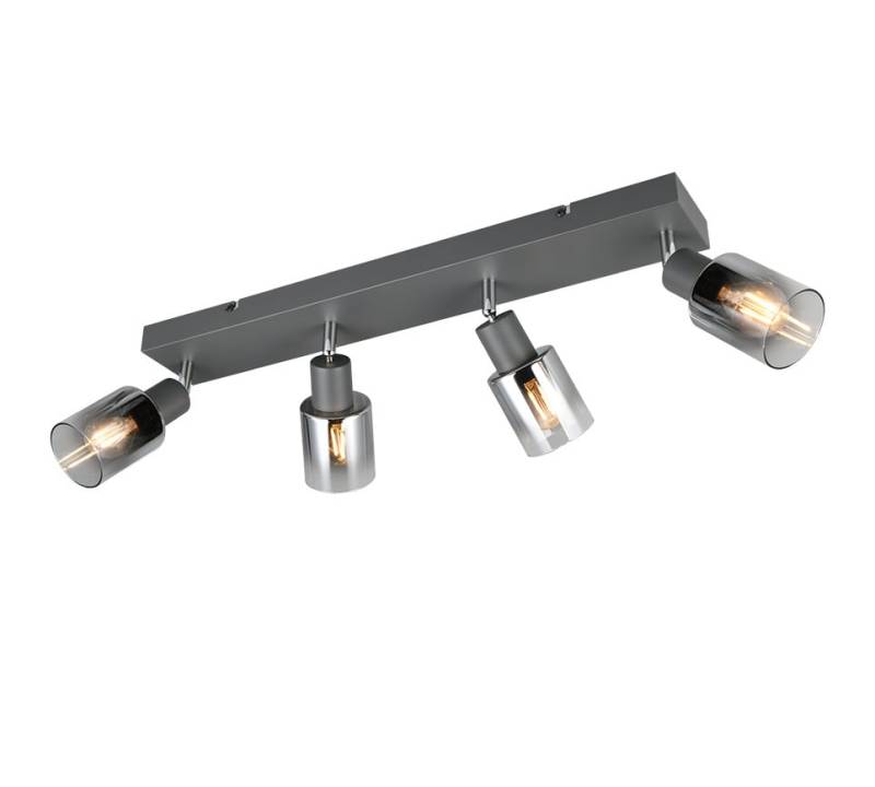 Reality Deckenstrahler 4er Spot Cadiz E14  schwarz Metall Glas von Reality