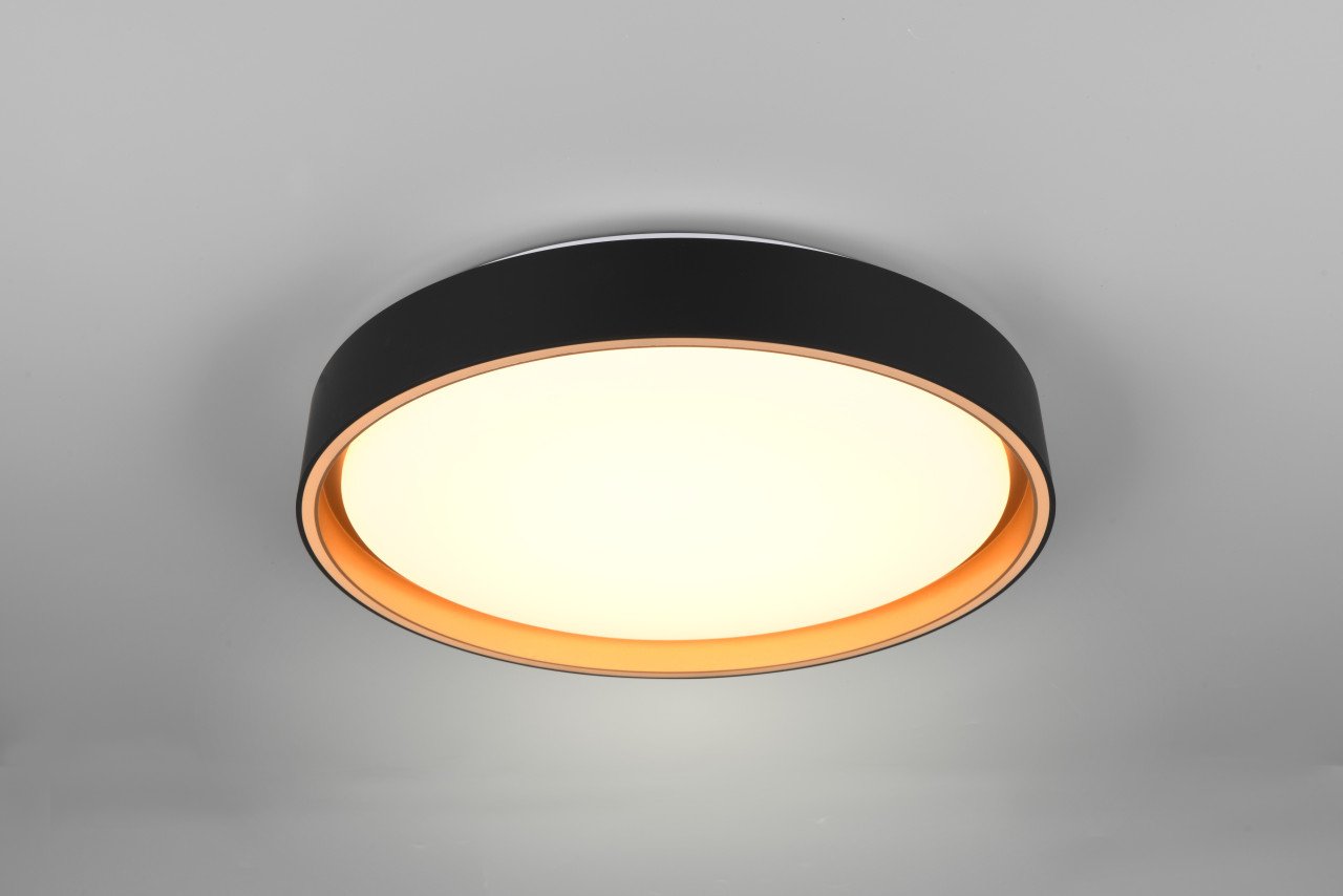 Reality LED-Deckenleuchte Felis schwarz - gold Fernbedienung Reality LED-Deckenleuchte Felis schwarz - gold Fernbedienung von Reality