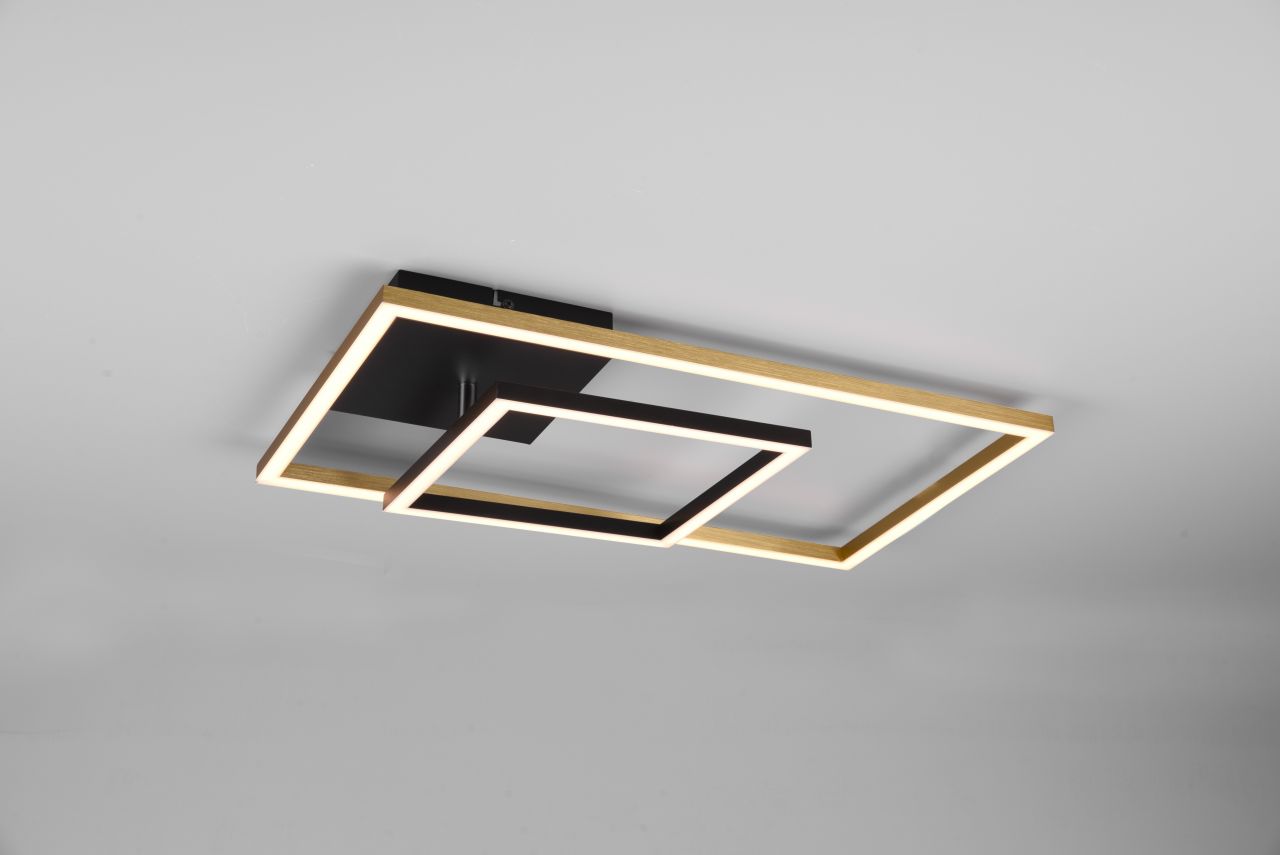 Reality LED Deckenleuchte Padella schwarz, gold, Switch Dimmer, schwenkbar von Reality