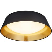 Reality LED-Deckenleuchte R62871879 schwarz weiß gold Stoff Kunststoff H/D: ca. 12x45 cm von Reality