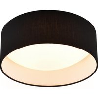Reality LED-Deckenleuchte R64191102 Locarno schwarz weiß Stoff Kunststoff H/D: ca. 11x30 cm 1 Brennstellen von Reality