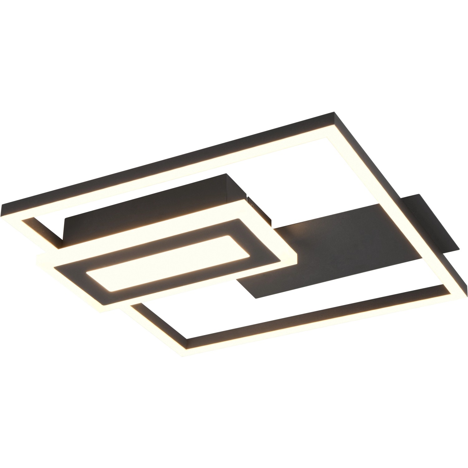 Reality LED Deckenleuchte Spiro 33 cm x 4,5 cm x 30 cm Schwarz Matt von Reality